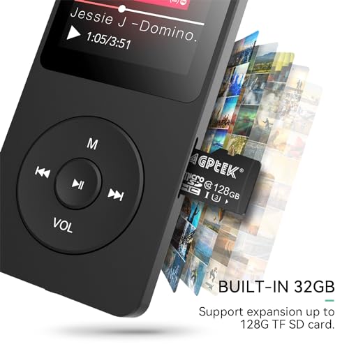 MP3 Player with Bluetooth 5.3, 1.8 Inch Screen, FM Radio, Voice Recorder O744186
