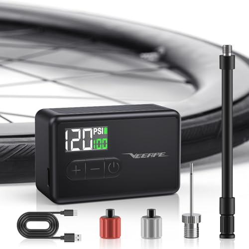 Mini Bike Tire Pump - 120PSI Portable Electric Bicycle Pump with Type-C Rechargeable Battery I70580