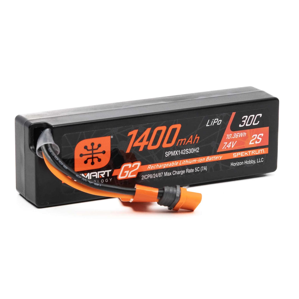 Spektrum SMART 1400mAh 2S 7.4V Smart G2 30C LiPo IC2 Connector SPMX142S30H2