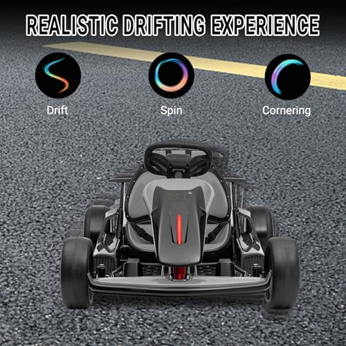 Kids Go Kart, 24V Electric Drift Car, 2-Speed Ride On Toy for Boys Girls 6+ V958