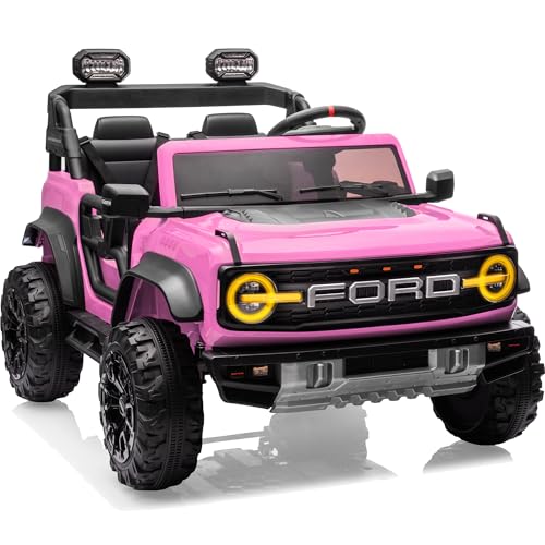 24V Ride on Car for Big Kids, 2 Seater with Remote Control, 4-Wheeler Suspension, 3 Speeds, LED Lights D981
