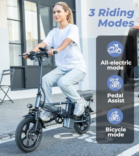 Electric Bike for Adults, 14'' Folding Ebike, 750W Peak, Removable Battery, 22mph, 40 Miles Range A312