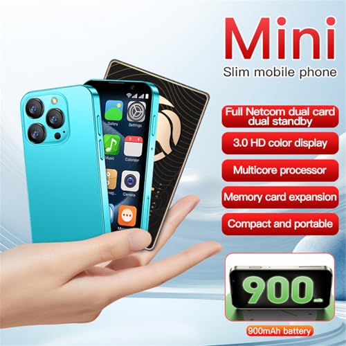3G Mini Smartphone 3.0 Inch WiFi GPS Quad Core Android 8.1 Slim Body HD Camera Dual SIM 2GB RAM 16GB ROM Light Blue N593465