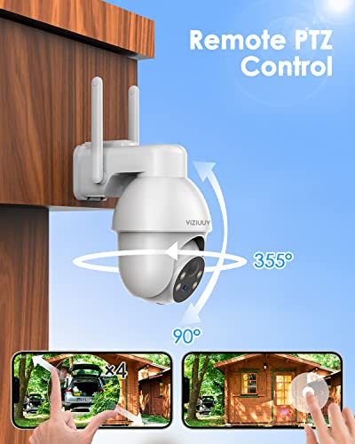 Wireless Outdoor Security Camera, 360° Pan Tilt, Color Night Vision J583888