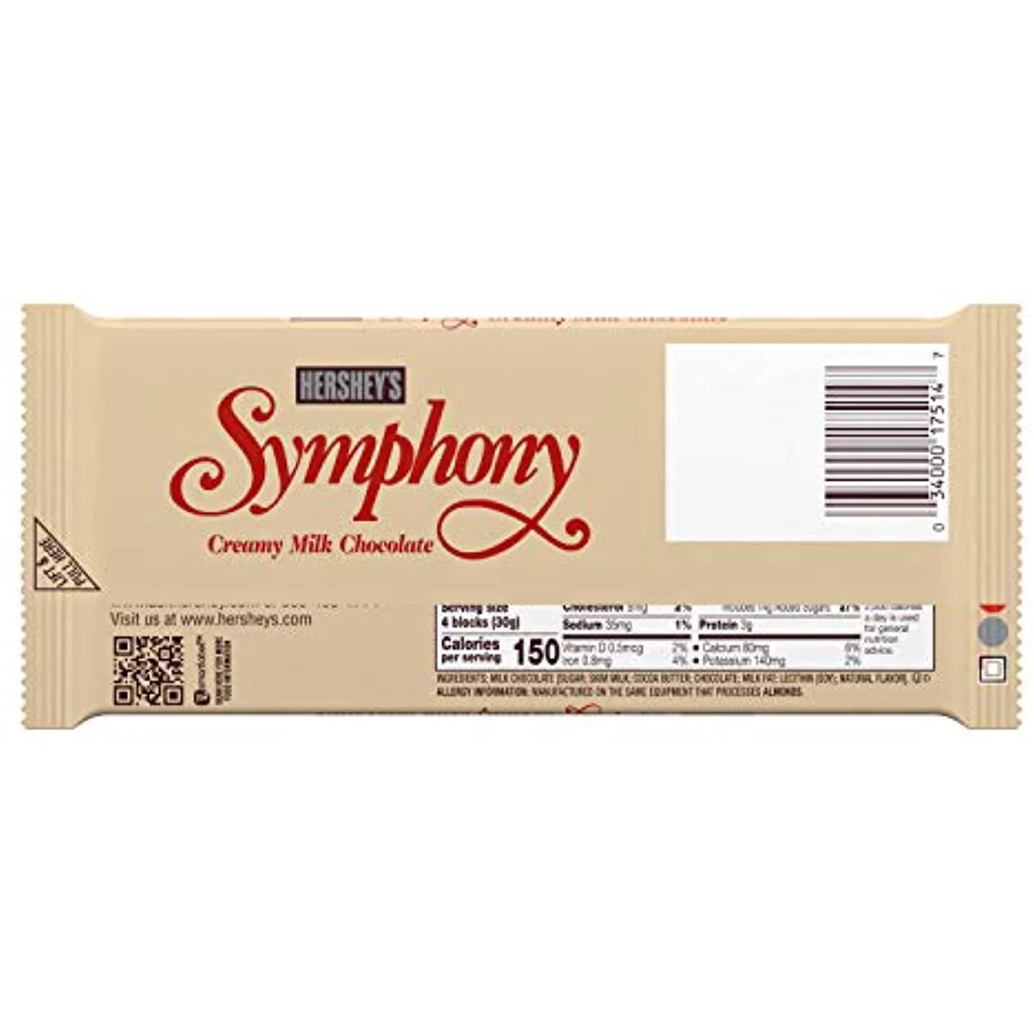 Milk Chocolate Candy Bars, 4.25 oz, 12 Count M775286