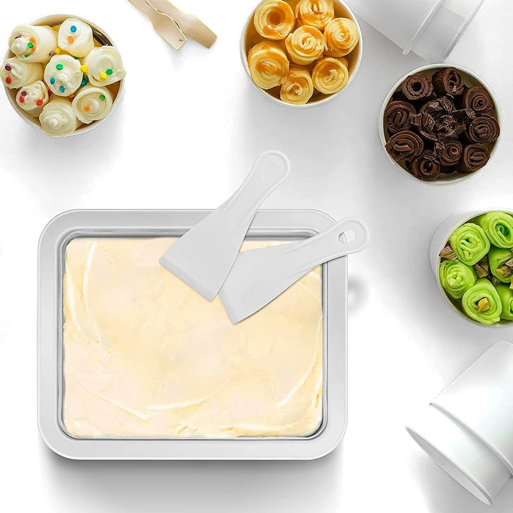 Ice Cream Roll Maker with 2 Spatulas for Kids Family W629589
