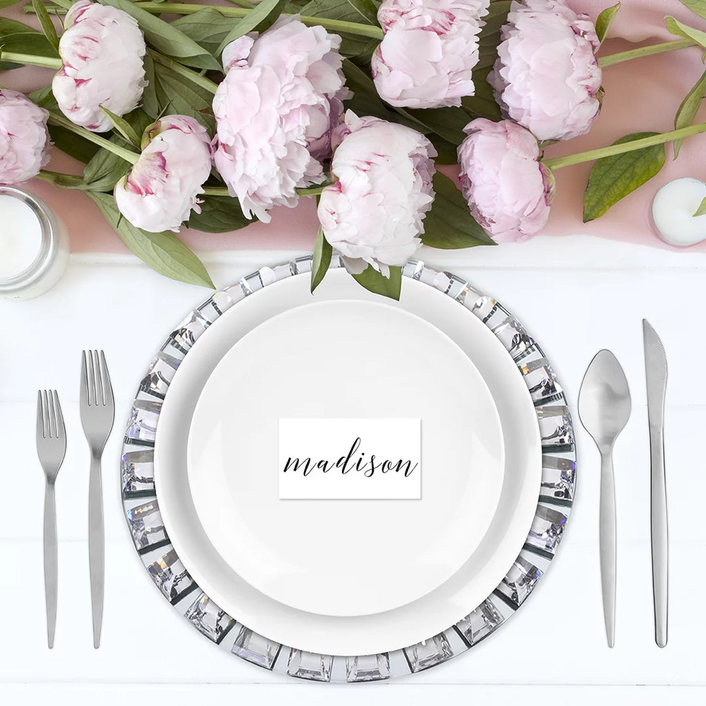 Mirror Charger Plates, Set of 4, Silver P3270