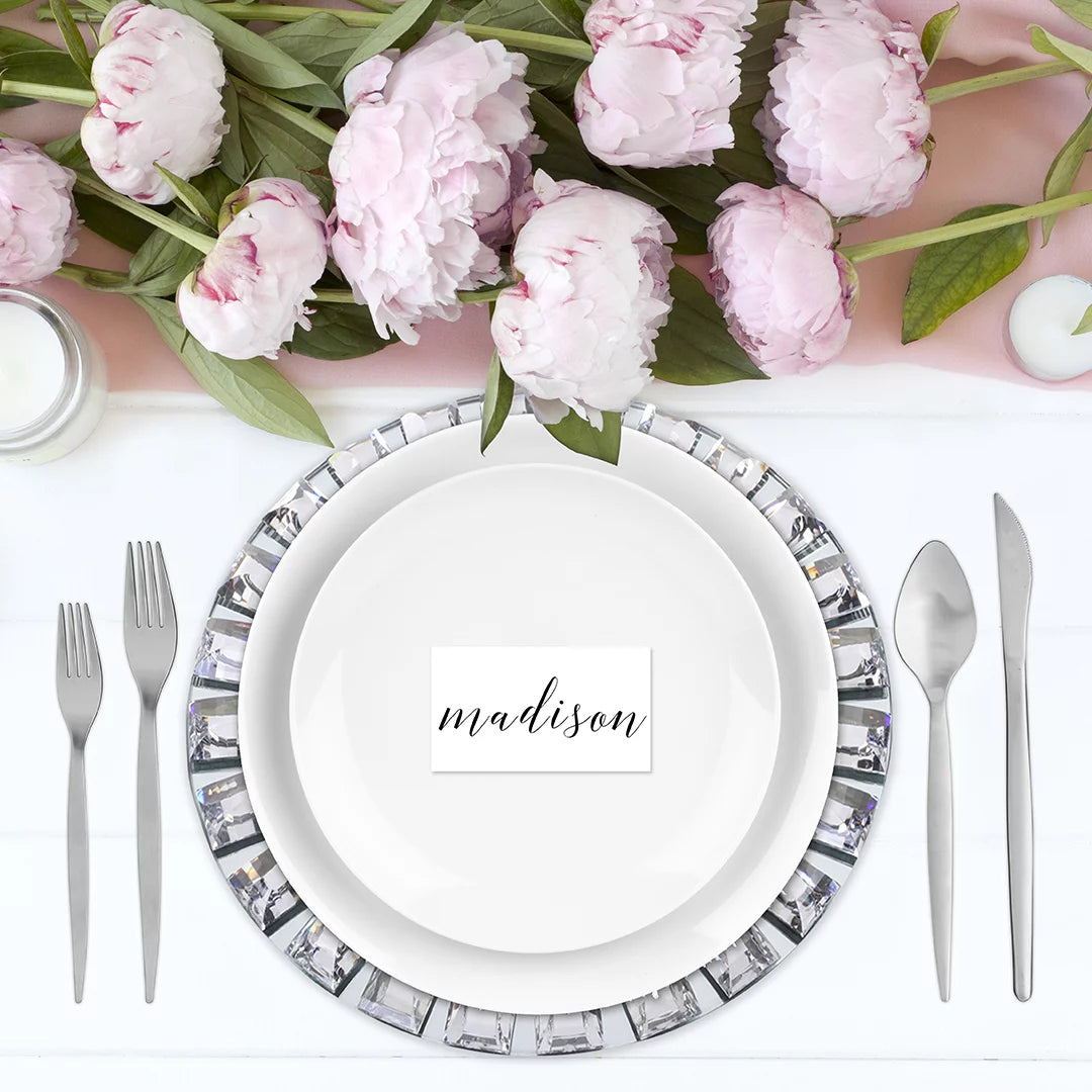 Mirror Charger Plates, Set of 4, Silver P3270