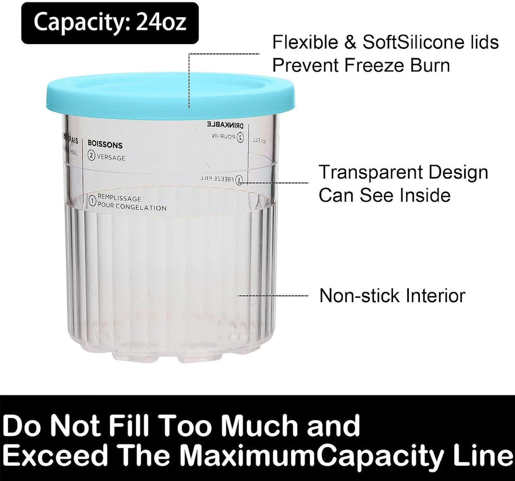 Ice Cream Maker Pints, 24 oz, BPA-Free, Dishwasher Safe J564135