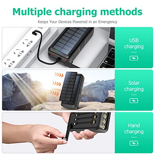 Solar Charger Power Bank 63200mAh Portable Dual Outputs Flashlight K2447