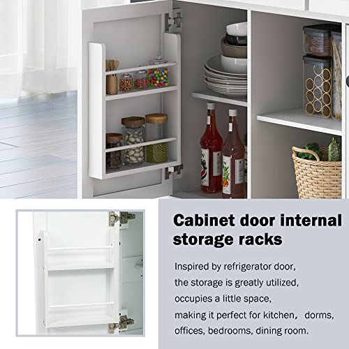Large Kitchen Island with Drop Leaf, Rolling Cart, Power Outlet and Storage A3211