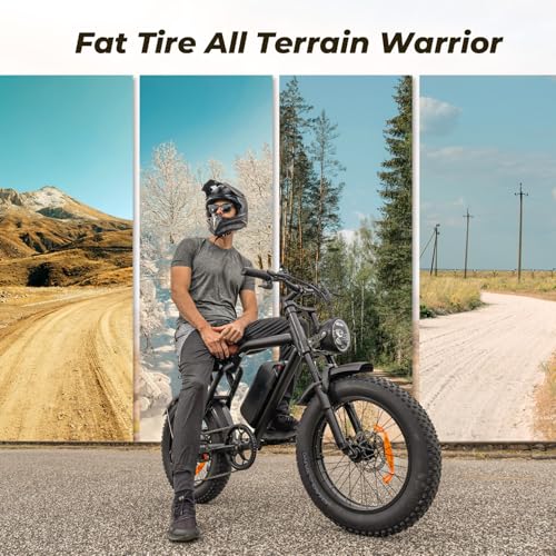 Moped-Style Ebike, 1500W, 31-33 MPH, 40-75 Miles Range, 20" Fat Tire M7184