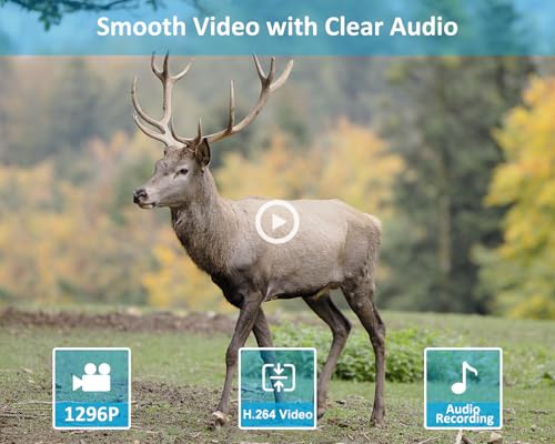 Trail Camera, 64MP 1296p, Night Vision, Motion Activated, Waterproof U4495