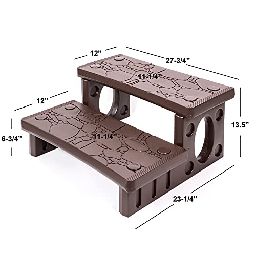 2-Step Spa Hot Tub Pool RV Deck Steps, Lightweight Sided Step K61240