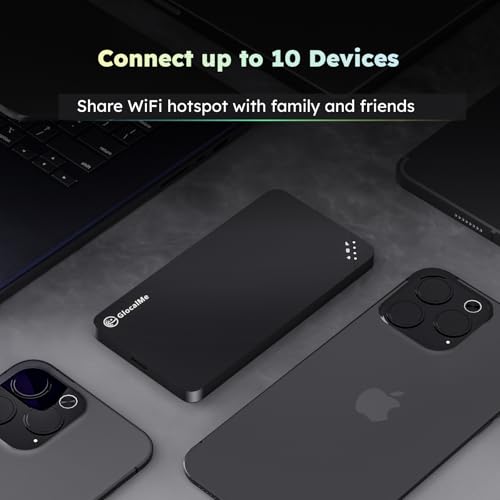 4G LTE Mobile Hotspot, Portable WiFi for Travel in 200+ Countries, No SIM Needed, 10 Devices, 1GB Data 90 Days S5407