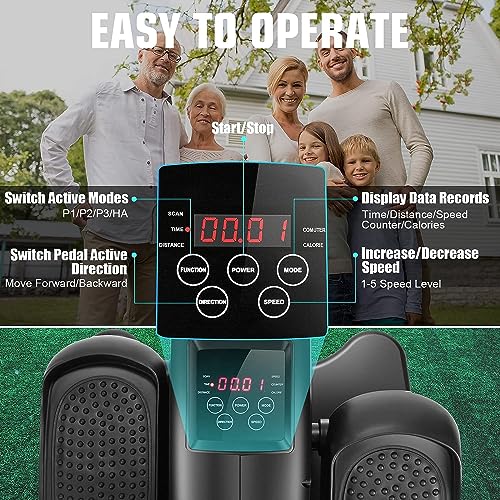 Under Desk Elliptical Machine - Quiet Pedal Exerciser for Seniors, Office & Home, Low-Impact Seated Leg Workout Equipment U896385