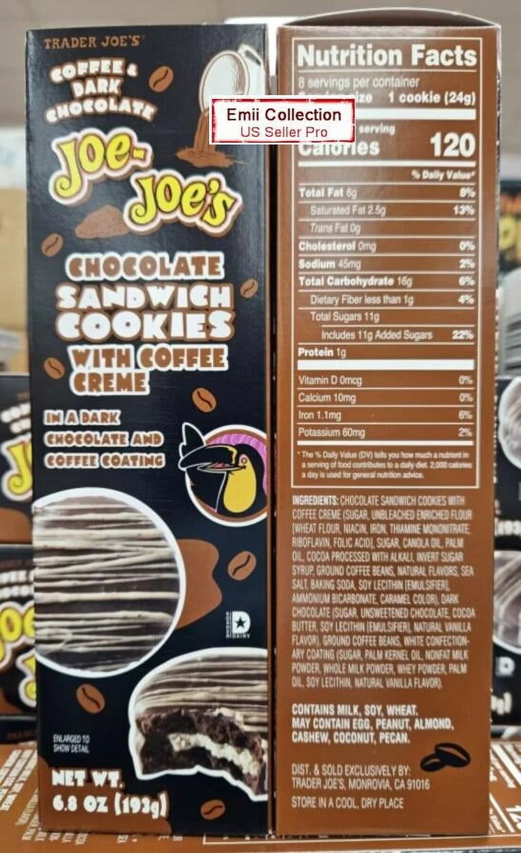 Coffee & Dark Chocolate Sandwich Cookies 6.8oz (2 Boxes) P499