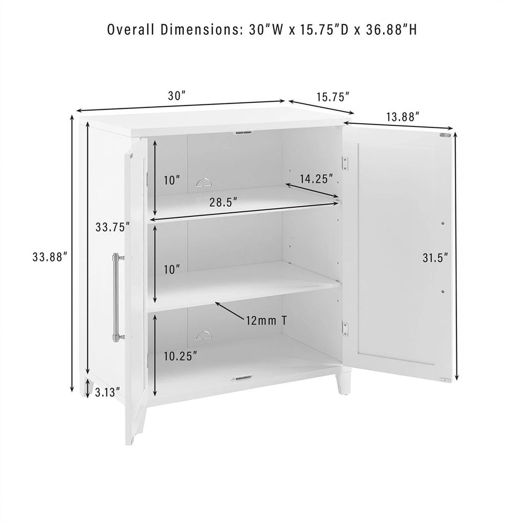 Stackable Wood Kitchen Pantry Storage Cabinet in White W4720