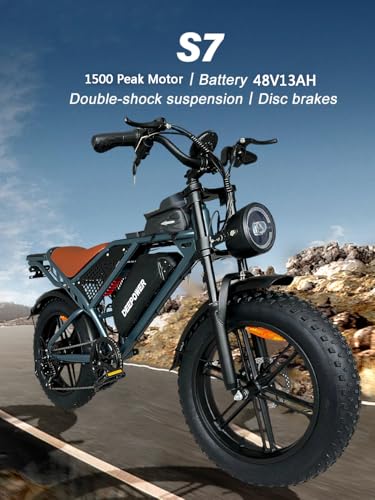 Electric Bike for Adult, 1500W Brushless Motor, 30 MPH Fat Tire, 20" Dual Suspension K344