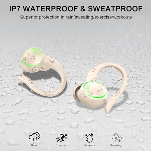 Wireless Earbuds Bluetooth 5.4 with Noise Cancelling Mic, IP7 Waterproof for Running R64733