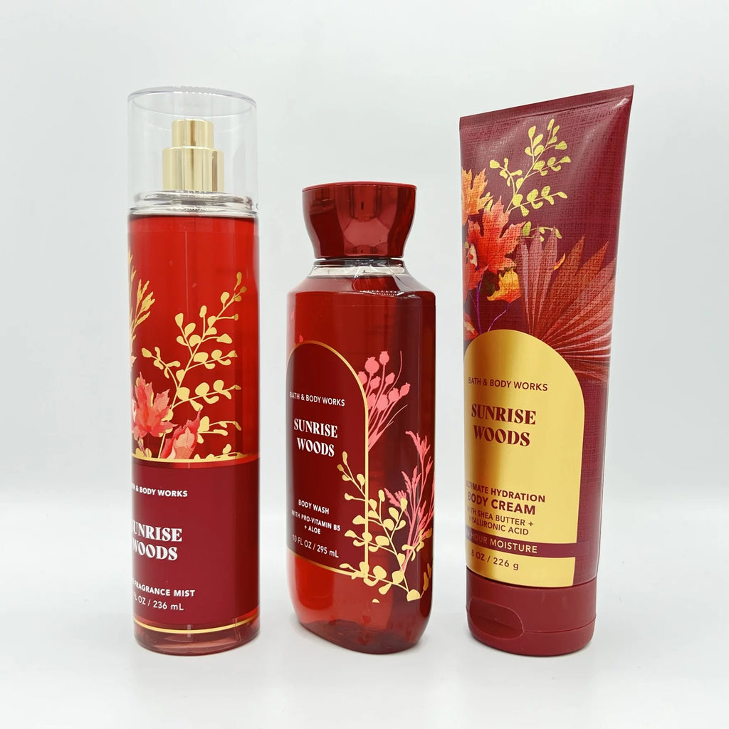 Sunrise Woods Fragrance Mist, Body Wash and Body Cream Set A5511