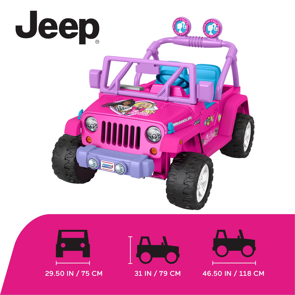 Barbie Jeep Wrangler Ride-On Toy with Music U75170