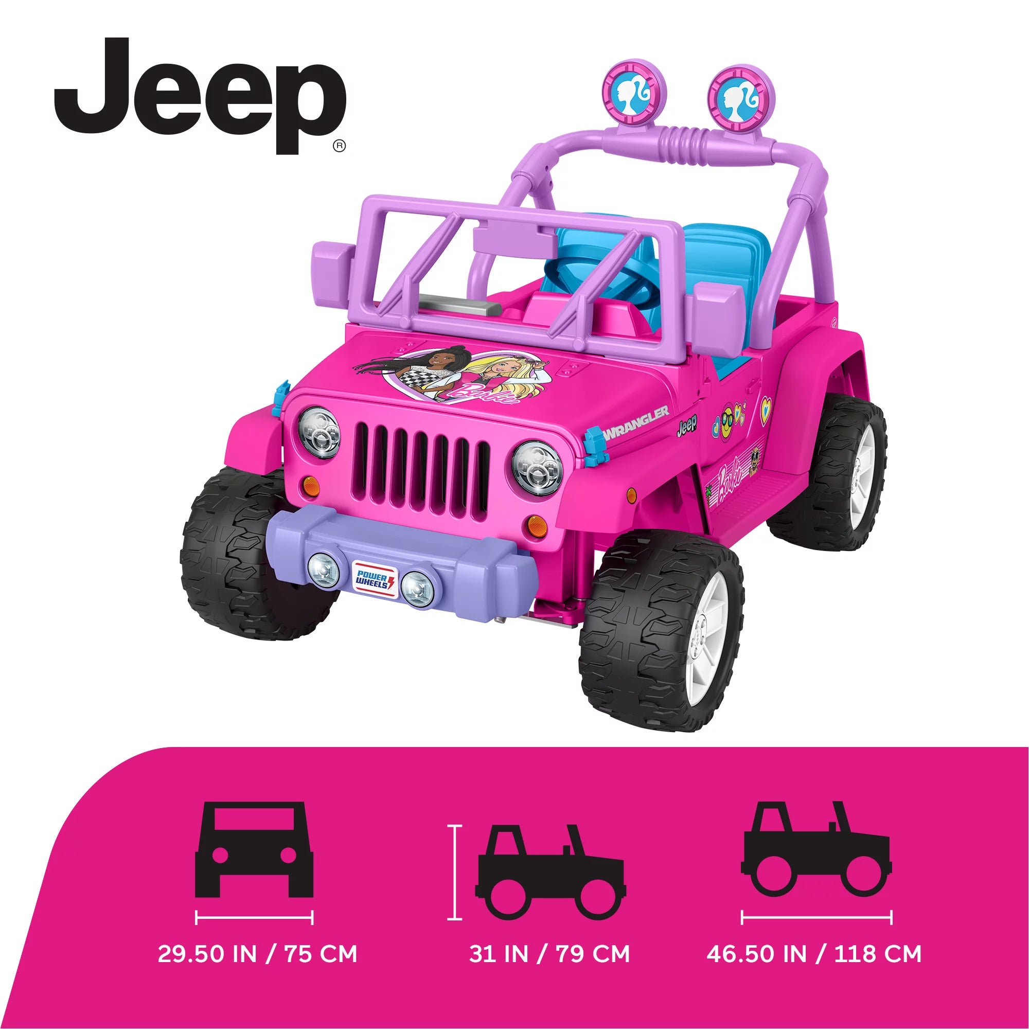 Barbie Jeep Wrangler Ride-On Toy with Music U75170