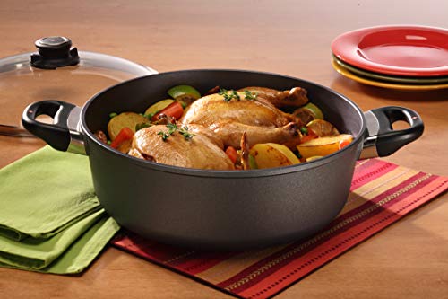 Nonstick Diamond Coated Aluminum Braiser with Lid, Oven Safe, Grey G61172