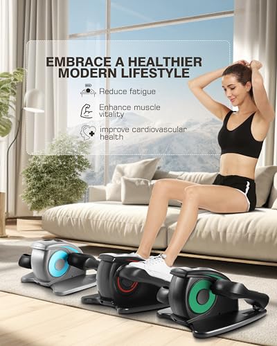 Under Desk Elliptical Machine - Quiet Pedal Exerciser for Seniors, Office & Home, Low-Impact Seated Leg Workout Equipment U896385