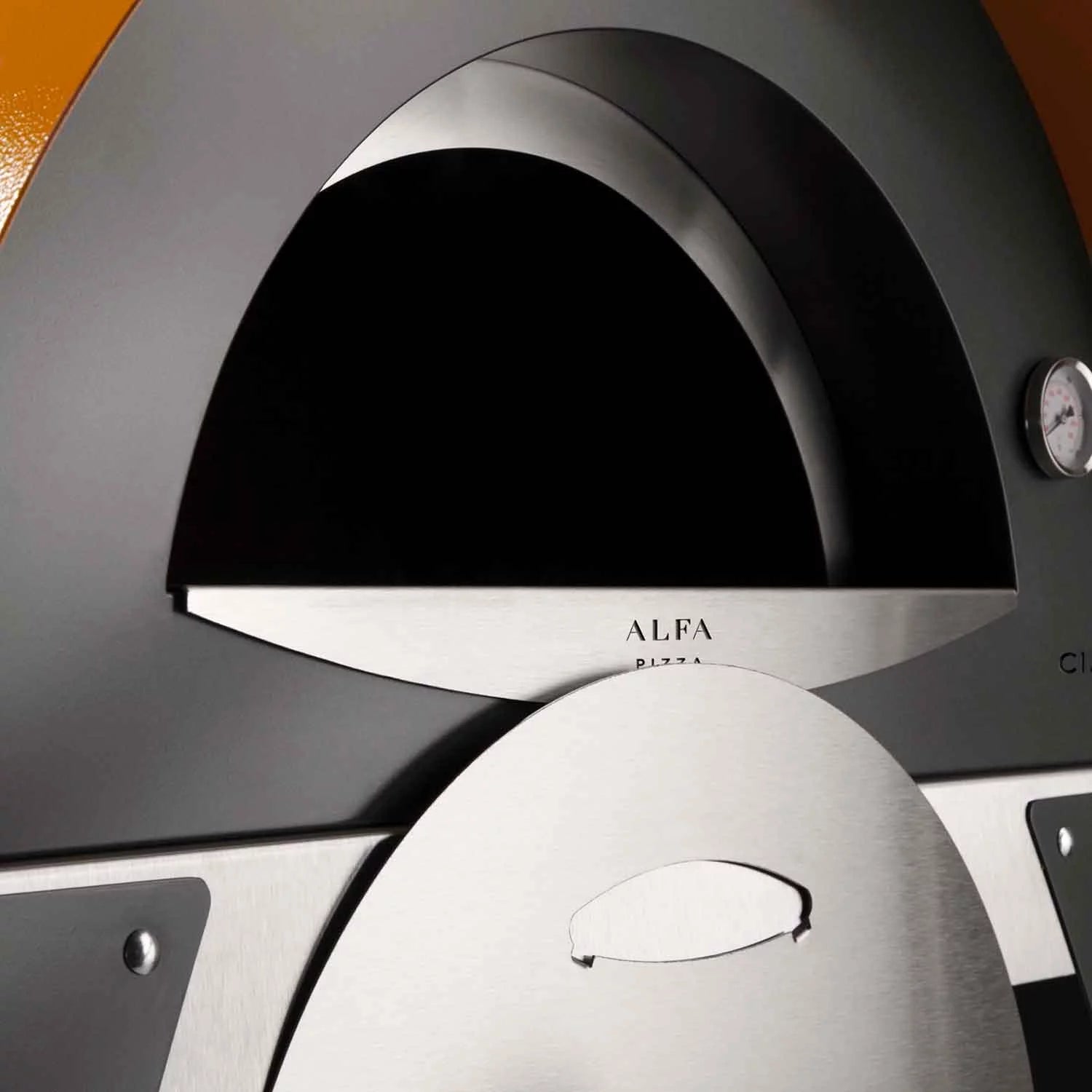 27" Wood Fired Pizza Oven on Base, Silver Gray Z383431