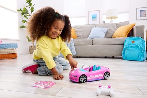Remote-Control Pink Convertible Toy Car for Dolls R7242
