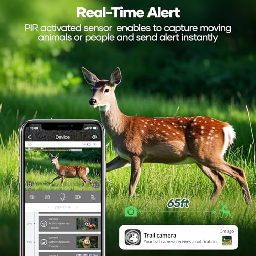 Solar Trail Camera 48MP 30FPS WiFi Bluetooth Game Camera with Night Vision E584