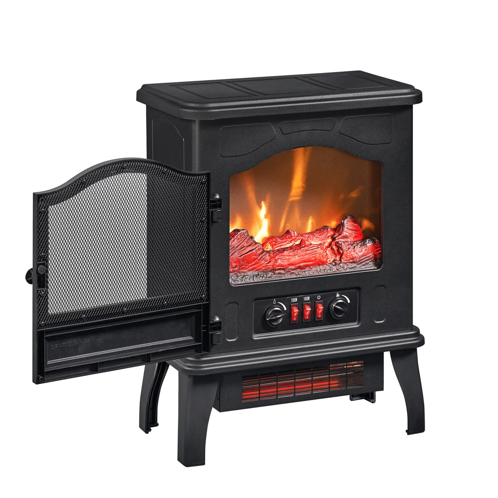 Infrared Quartz Electric Stove Heater, 1500W, Black Y898