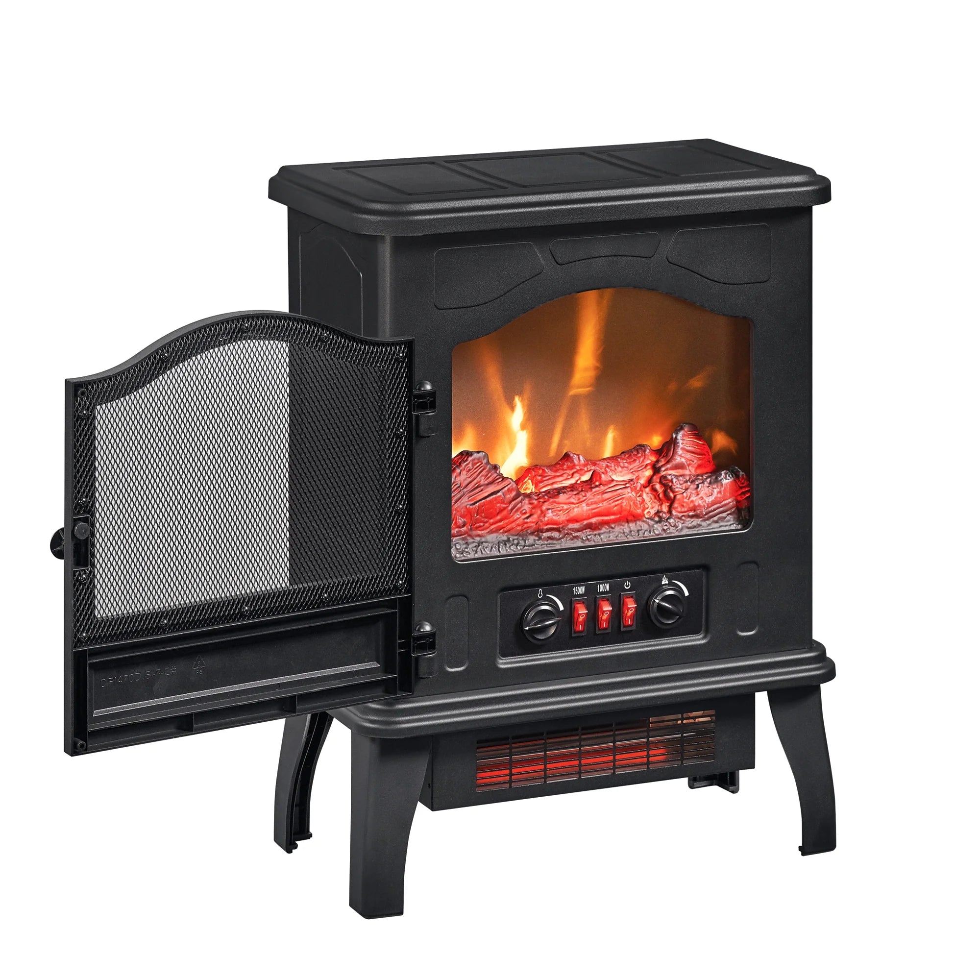 Infrared Quartz Electric Stove Heater, 1500W, Black Y898