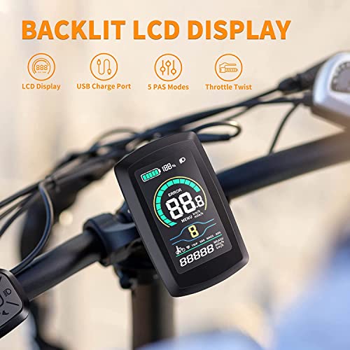 Folding Electric Bike for Adults, 1200W Peak Motor, 28MPH Max Speed, 48V 10AH Removable Battery, 20" Fat Tire M14323