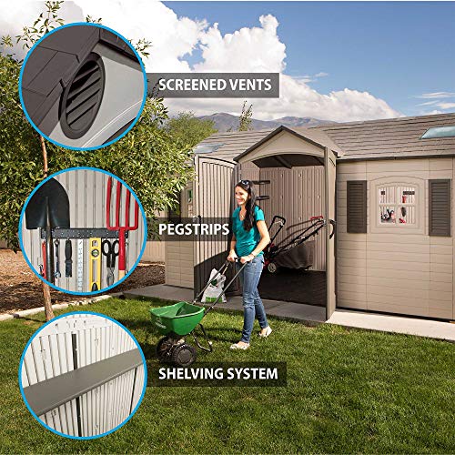 Outdoor Storage Shed, 15 x 8 ft, Dual Entry Z43758