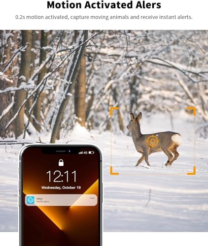 Cellular Trail Camera 4G LTE with Solar Panel, 2K Night Vision E959291