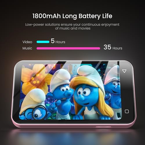 80GB Kids MP3 Player with Bluetooth, Parental Controls, WiFi, 4" Screen (Pink) X22066