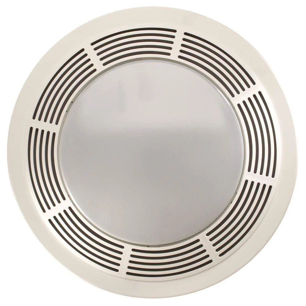 Bathroom Exhaust Fan with Light, White Grille, 100 CFM C46406