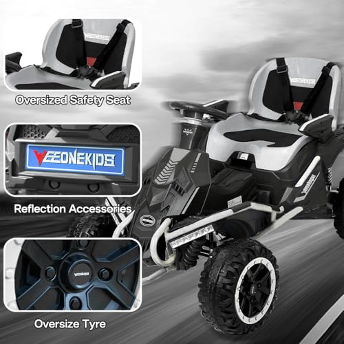 24V Ride on Toy for Big Kids with 4 Motors and Bluetooth Speaker R859