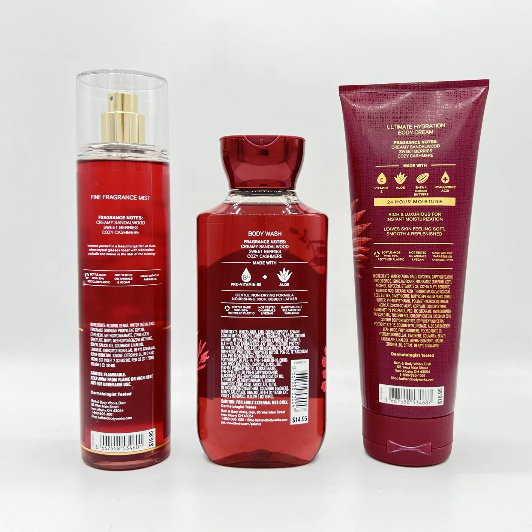Sunrise Woods Fragrance Mist, Body Wash and Body Cream Set A5511