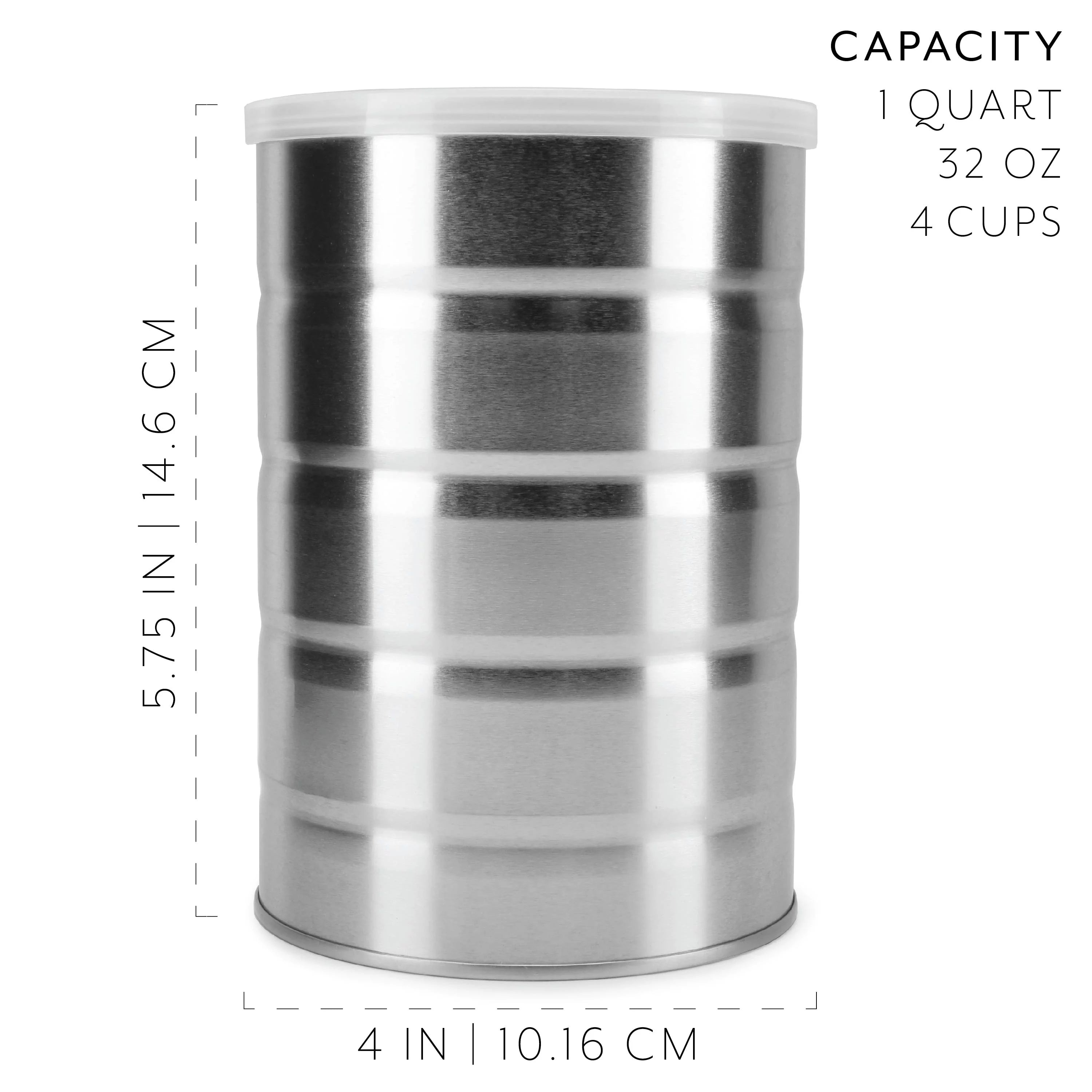 Metal Coffee Cans for Kitchen Storage and Crafts (4-Pack) M90531