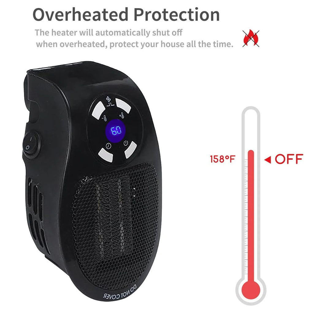 500W indoor portable heater with adjustable thermostat timer Q84298