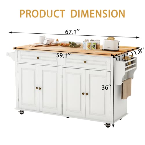 Movable Kitchen Island with Drop Leaf and Power Outlet Y932