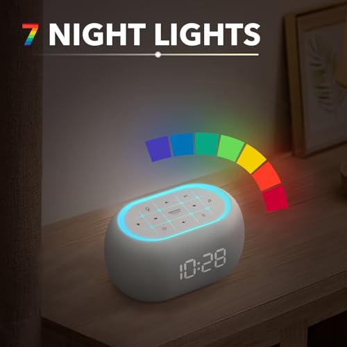 White Noise Sound Machine Alarm Clock with Bluetooth Speaker G270