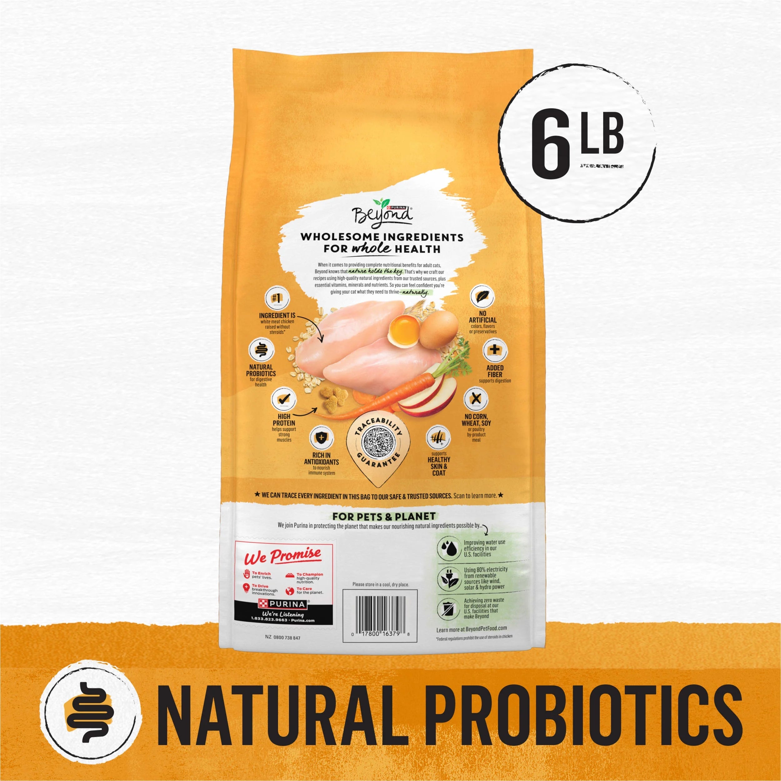 Natural Dry Cat Food with White Meat Chicken and Whole Oat Meal, 6 lb. Bag S30716