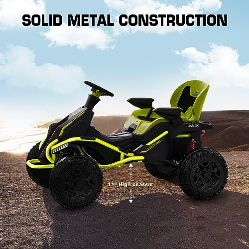 24V 4x4 Ride On Toy for Big Kids, 4x200W Motors, 5MPH, Parent Remote, Wide Seat, Green X884766