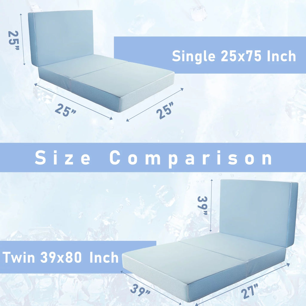 Folding Mattress with Cooling Memory Foam, Washable Cover, Twin Size C159829