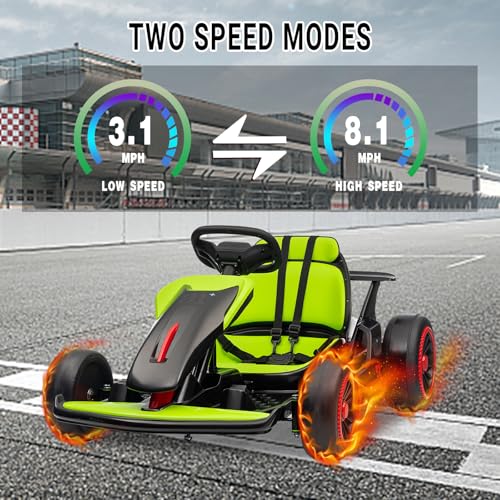 Kids Go Kart, 24V Electric Drift Car, 2-Speed Ride On Toy for Boys Girls 6+ V958