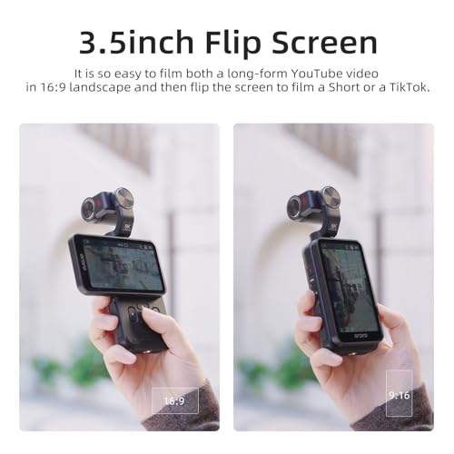 5K Handheld Camera with 3-Axis Gimbal Stabilizer, Rotatable Touchscreen, IR Night Vision, 64G Card D8192
